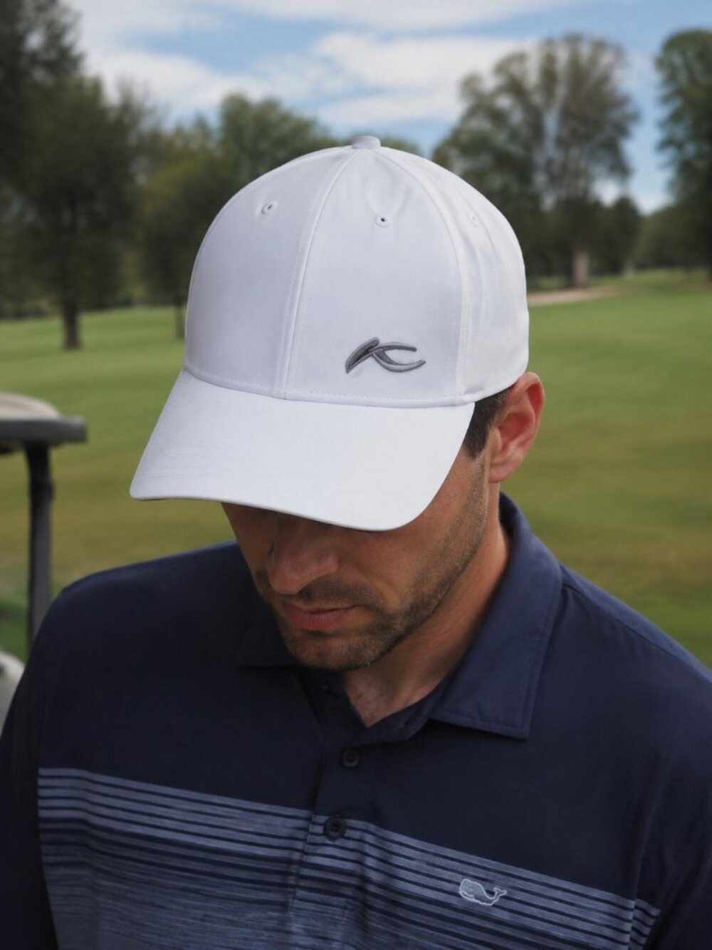 KJUS Golf Hat White Adjustable Performance Cap Lightweight NWT Sz E
